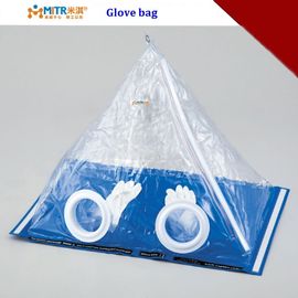 Materiale del PVC dell'isolatore della piramide della borsa di prova della scatola per guanti del laboratorio in blu