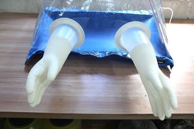 Materiale del PVC dell'isolatore della piramide della borsa di prova della scatola per guanti del laboratorio in blu