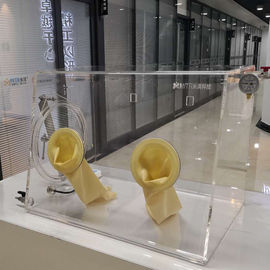 Scatola per guanti isolata del laboratorio, scatola per guanti portatile a piena vista per il dispositivo a induzione di rotazione